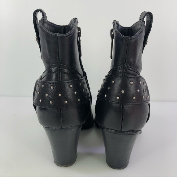 Harley Davidson Womens Black Leather Ankle Boots Size 7 D85024 - Picture 5 of 7